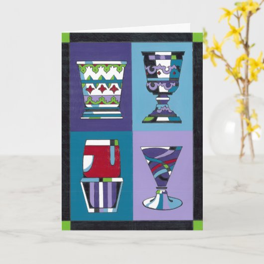 Vier Koppen Kaart (Gele Bloem)