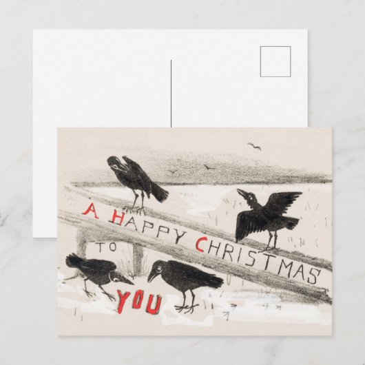 Vier  Kroes maken kerstmis af Briefkaart (Voorkant / Achterkant)