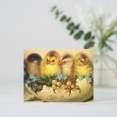 Vier kuikens in een Briefkaart met oosters (Staand voorkant)