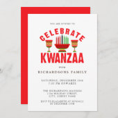 Vier Kwanzaa Party uitnodiging (Voorkant / Achterkant)