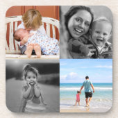 Vier kwart van de vierkantsfoto's collage bier onderzetter (Voorkant)