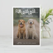 VIER LA LA LA LA... Hondenfoto Kerst Feestdagenkaart (Staand voorkant)