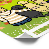 Vier Labradors en Ouders in de herfst Poster (Hoek)