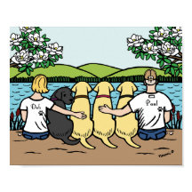 Vier Labradors en Parents Lake Uitzicht