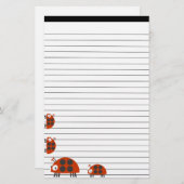 Vier Ladybugs, gebrand Briefpapier (Voorkant / Achterkant)