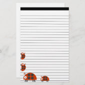 Vier Ladybugs, gebrand Briefpapier (Voorkant / Achterkant)