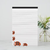 Vier Ladybugs, gebrand Briefpapier (Staand voorkant)
