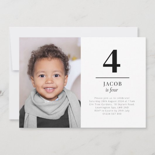 Vier Landscape Foto Uitnodiging (Voorkant)