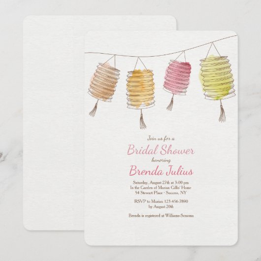 Vier lantaarns uitnodiging (Voorkant / Achterkant)