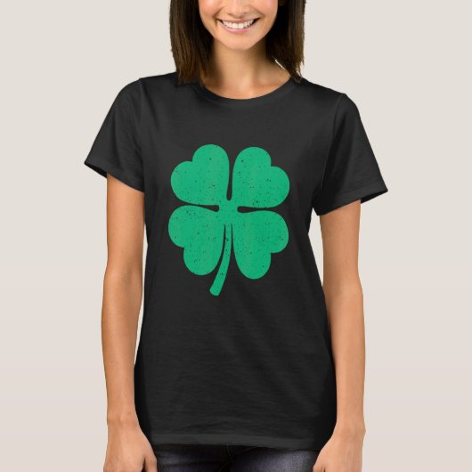 Vier Leaf C Lucky Shamrock Irish St Patrick's Day T-shirt (Voorkant)