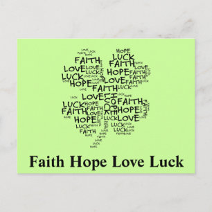 Vier Leaf Clover Betekenis: Hoop, Faith, Love, Luc Briefkaart