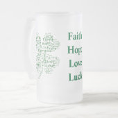 Vier Leaf Clover Betekenis: Hoop, Faith, Love, Luc Matglas Bierpul (Voorkant links)