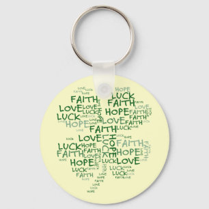 Vier Leaf Clover Betekenis: Hoop, Faith, Love, Luc Sleutelhanger