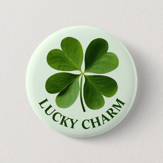 Vier Leaf Clover-Button Ronde Button 5,7 Cm (Voorkant)