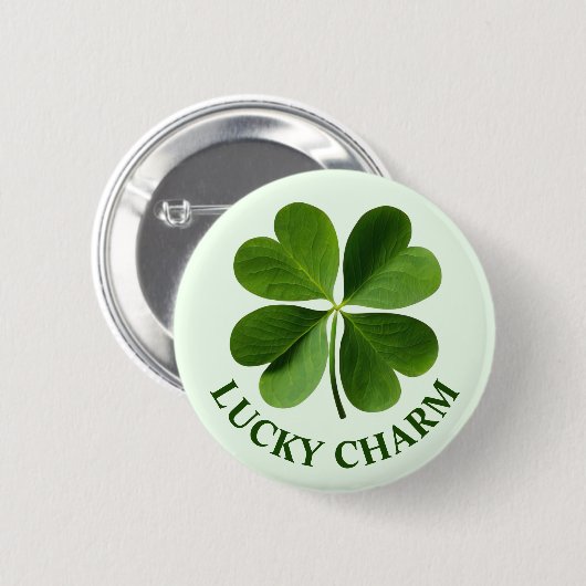 Vier Leaf Clover-Button Ronde Button 5,7 Cm (Voorkant /achterkant)