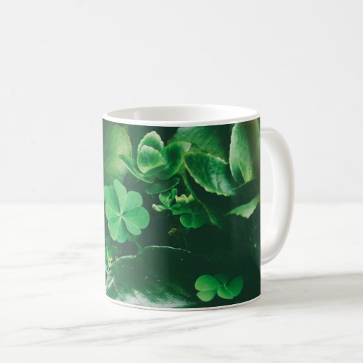 Vier Leaf Clover Charm Koffiemok (Voorkant rechts)