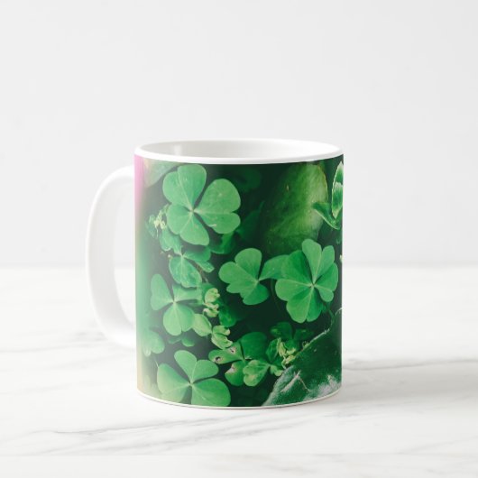 Vier Leaf Clover Charm Koffiemok (Voorkant links)
