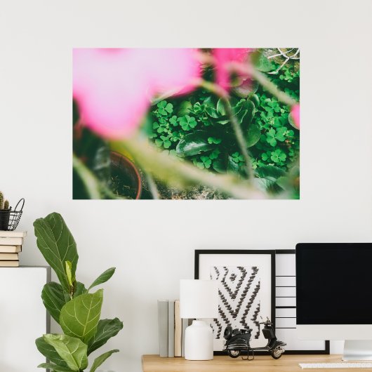 Vier Leaf Clover Charm Poster (Thuiskantoor)