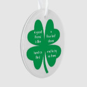 Vier Leaf Clover en Beste vrienden Ornament (voorkant)