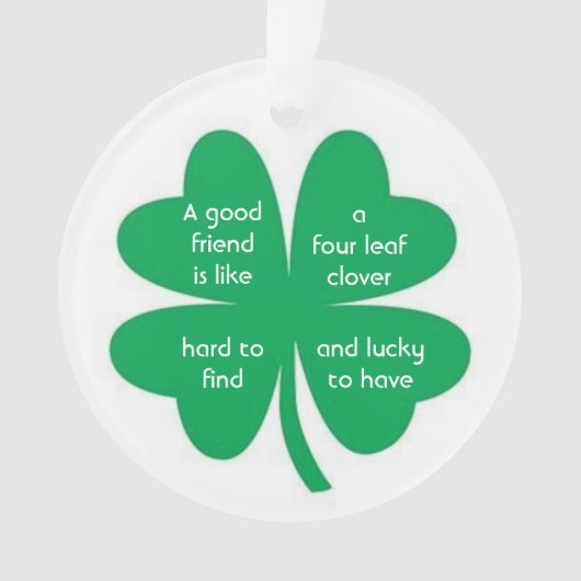Vier Leaf Clover en Beste vrienden Ornament (voorkant)