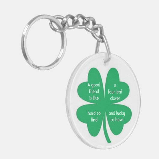 Vier Leaf Clover en Beste vrienden Sleutelhanger (Voorkant Links)
