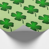 Vier Leaf Clover Green Cadeaupapier (Hoek)