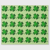 Vier Leaf Clover Green Cadeaupapier (Vlak)