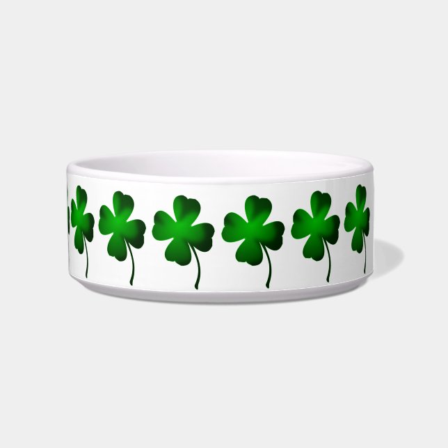 Vier Leaf Clover Green Pet Dish Voerbakje (Rechts)