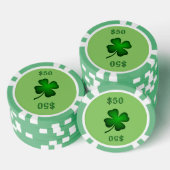 Vier Leaf Clover Green Pokerchips (Opstapeling)