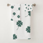 Vier Leaf Clover Green-Waterverf Bad Handdoek (Insitu)