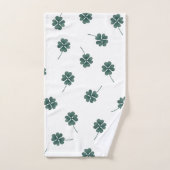 Vier Leaf Clover Green-Waterverf Bad Handdoek (Handdoek)