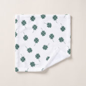 Vier Leaf Clover Green-Waterverf Bad Handdoek (Wasdoekje)