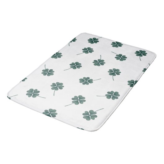 Vier Leaf Clover Green-Waterverf Badmat (Gekanteld)