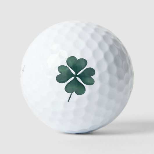 Vier Leaf Clover Green-Waterverf Golfballen (Voorkant)