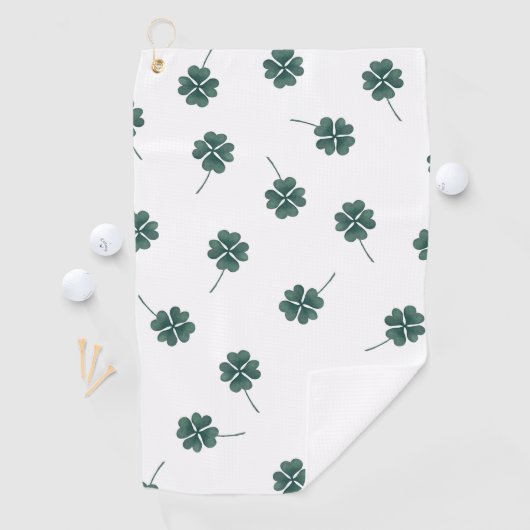 Vier Leaf Clover Green-Waterverf Golfhanddoek (Insitu)
