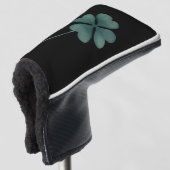 Vier Leaf Clover Green-Waterverf Golfheadcover (3/4 voorkant)
