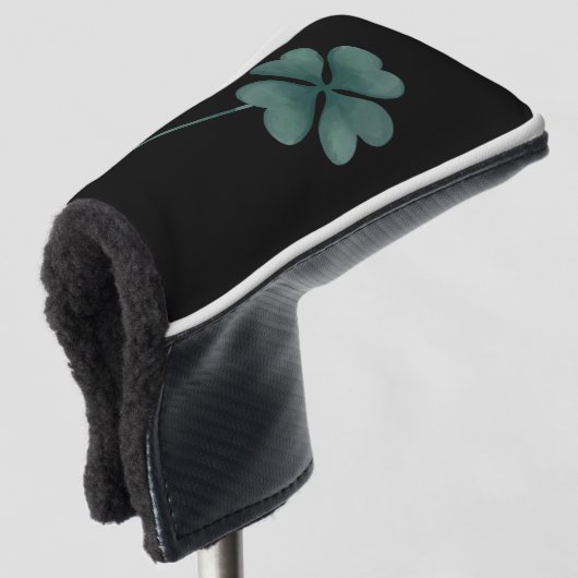Vier Leaf Clover Green-Waterverf Golfheadcover (3/4 voorkant)