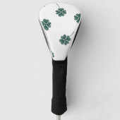 Vier Leaf Clover Green-Waterverf Golfheadcover (Voorkant)