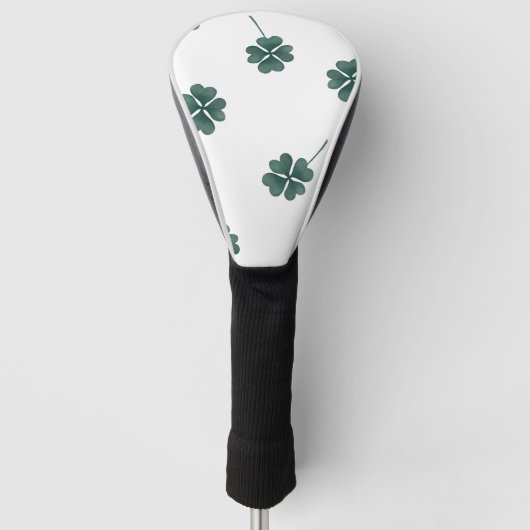 Vier Leaf Clover Green-Waterverf Golfheadcover (Voorkant)