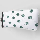 Vier Leaf Clover Green-Waterverf Golfheadcover (Voorkant)