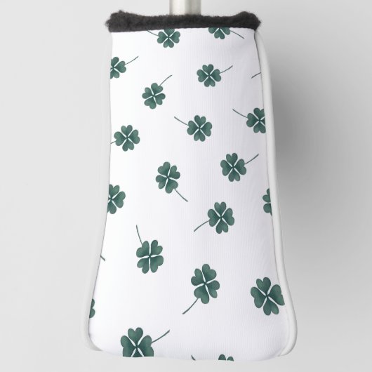 Vier Leaf Clover Green-Waterverf Golfheadcover (Draai 90)