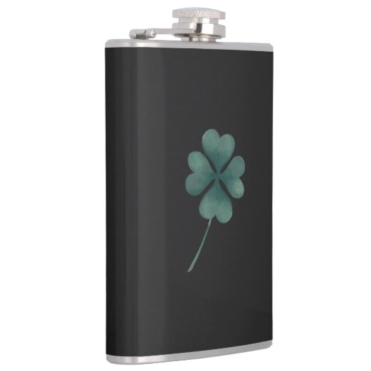 Vier Leaf Clover Green-Waterverf Heupfles (Rechts)