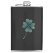 Vier Leaf Clover Green-Waterverf Heupfles (Voorkant)