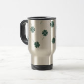 Vier Leaf Clover Green-Waterverf Reisbeker (Voorkant links)