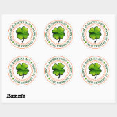 Vier Leaf Clover Happy St. Patrick's Day Ronde Sticker (Vel)