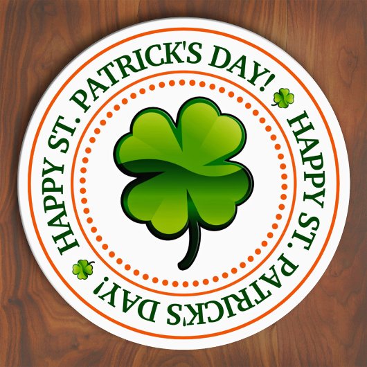 Vier Leaf Clover Happy St. Patrick's Day Ronde Sticker