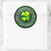 Vier Leaf Clover Happy St. Patrick's Day Ronde Sticker (Tas)