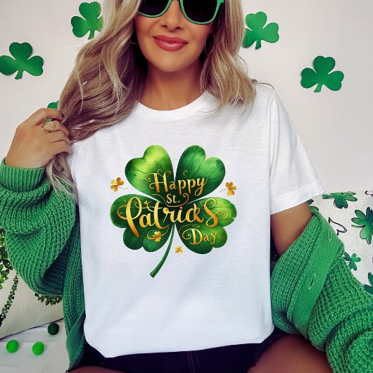 Vier Leaf Clover Happy St Patrick's Day T-shirt