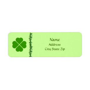 Vier Leaf Clover Ierse Adresetiketten Etiket