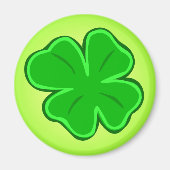 Vier Leaf Clover Irish Green Lucky Shamrock Magneet (Voorkant)